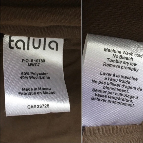 (SOLD) Aritzia Talula Brown Tweed Wool Blend Button Front Blazer Jacket XS - Picture 9 of 9